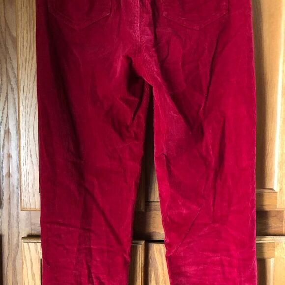 BLK DNM High Rise Corduroy Straight Jeans Pop of Red Size 26 - Picture 8 of 12